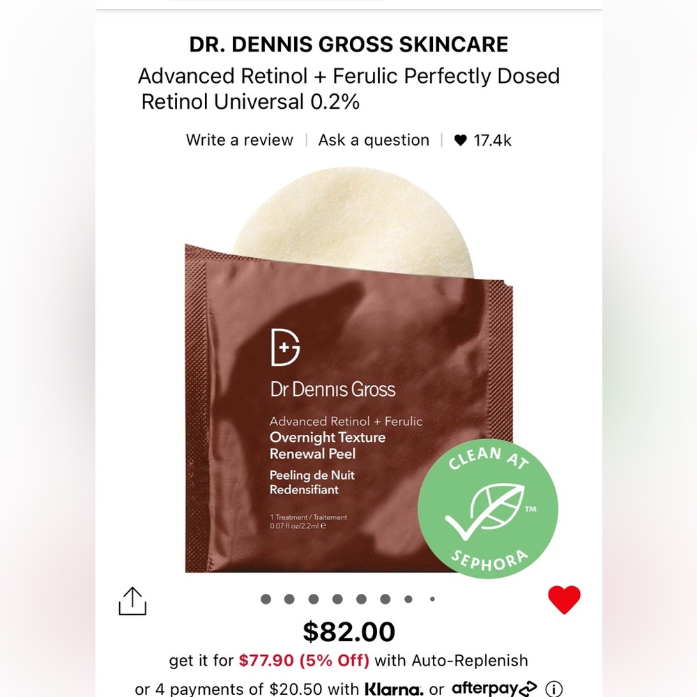 Dr Dennis Gross Advanced Retinol and Ferulic Night Peel- 16 treatments